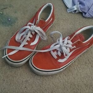 Vans Kids Red and White Sneakers